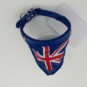 Collier chien bandana bleu drapeau anglais