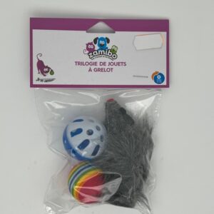 Trio de jouets grelot balle souris
