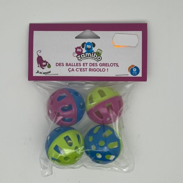 Balles plastique dur grelots 4cm