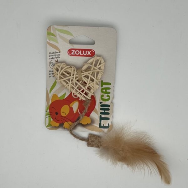 Jouet chat Ethi'cat coeur en rotin