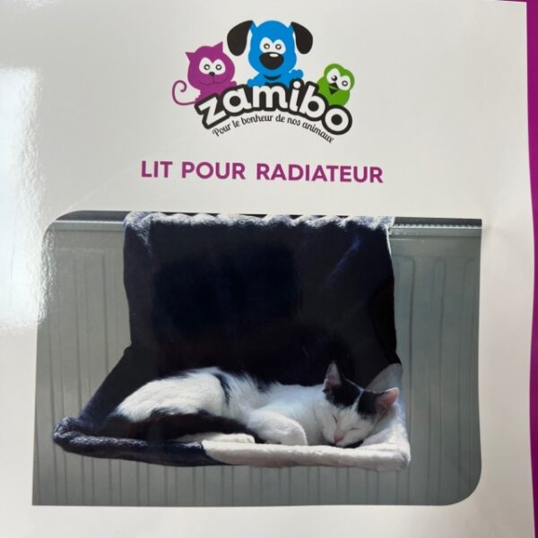 Lit radiateur pour chat 49x29x24cm bouclé gris