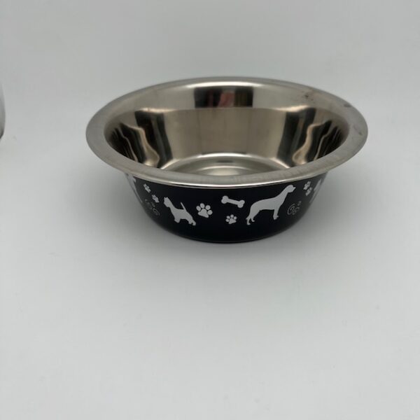 Gamelle inox impressions canines noir