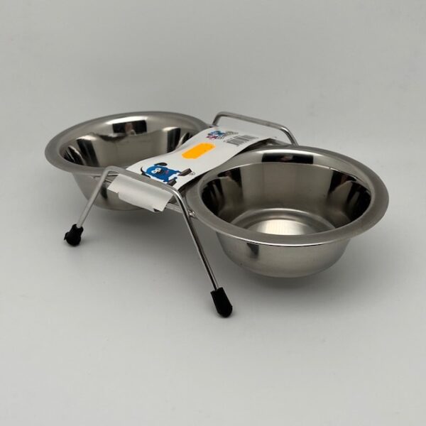 Support double gamelle inox