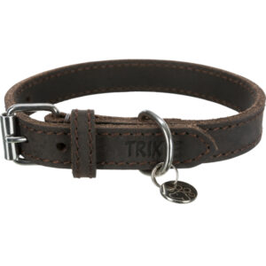 Collier chien Rustic en cuir gras