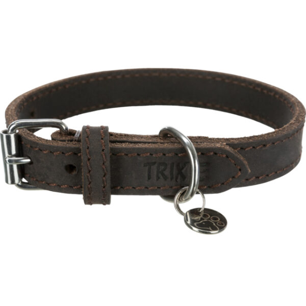 Collier chien Rustic en cuir gras