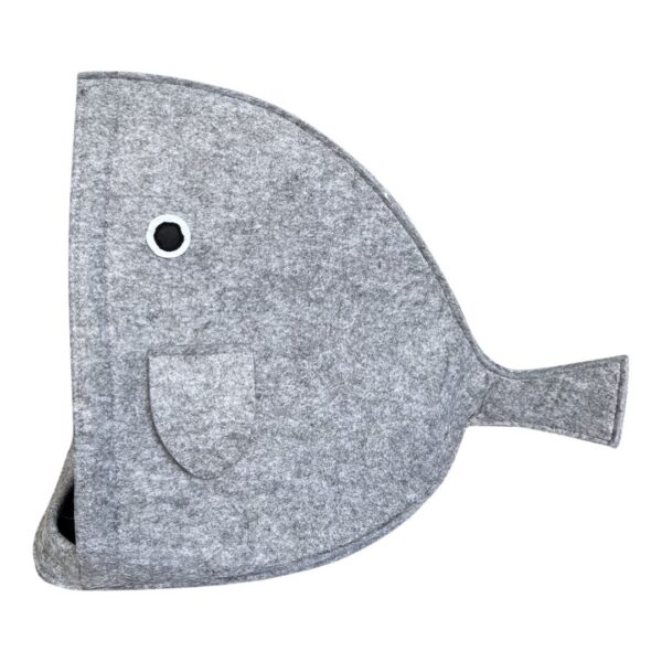 Niche chat poisson en feutre 55 x 40 cm