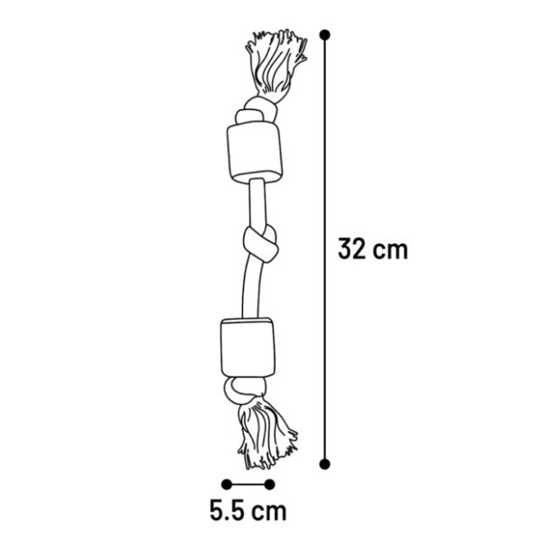 Jouet chien corde + 2 blocs de java M