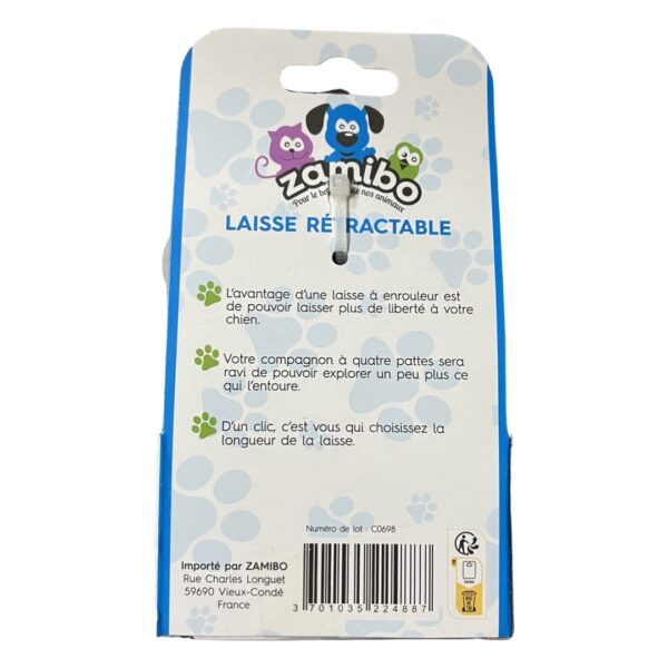 Laisse rétractable - 3M - 10kg - gris – Image 2
