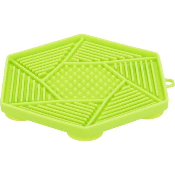 Assiette à lécher 17cm vert avec ventouses
