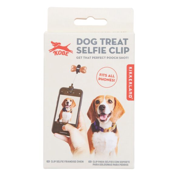 Perche à selfie avec porte friandise pour chien