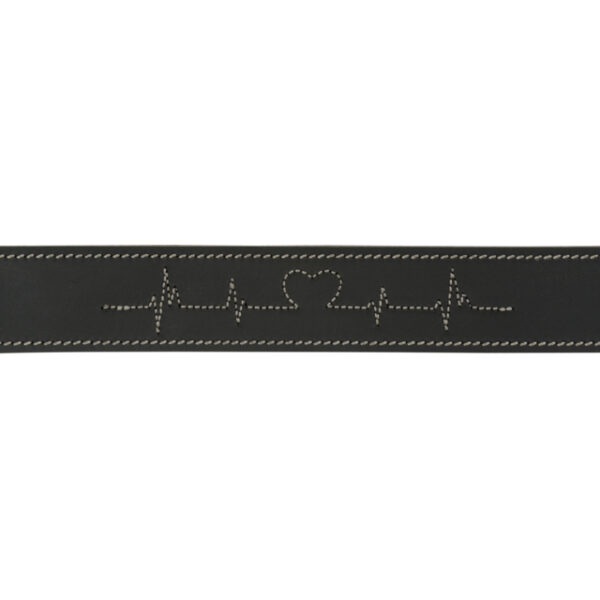 Collier Chien Rustic en cuir gras "Heartbeat" – Image 3