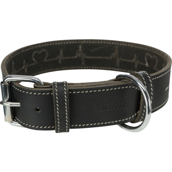 Collier Chien Rustic en cuir gras "Heartbeat" – Image 4