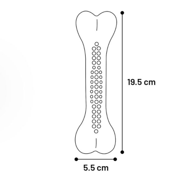 Jouet chien nylon os chocolat 20cm – Image 2