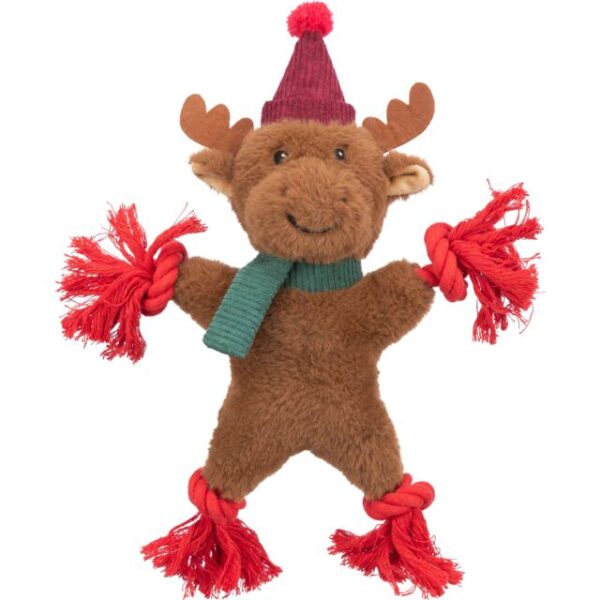 Renne en peluche et corde