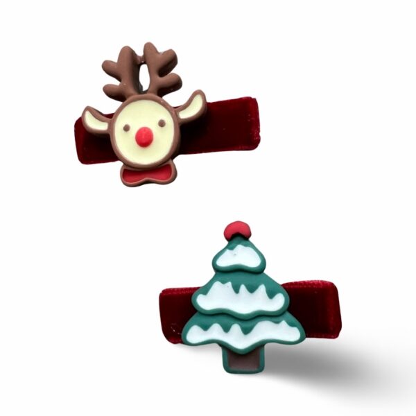 Barettes de noël renne + sapin – Image 2