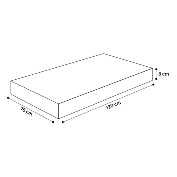 Coussin déperlant Titan noir 120 x 75 x 8 cm – Image 2