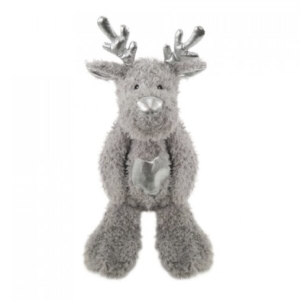 Peluche festive renne argenté 50cm
