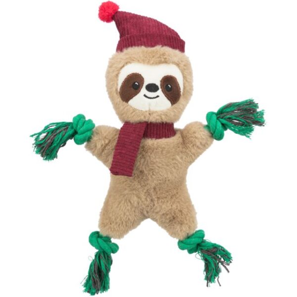 Paresseux de noël avec corde 30 cm