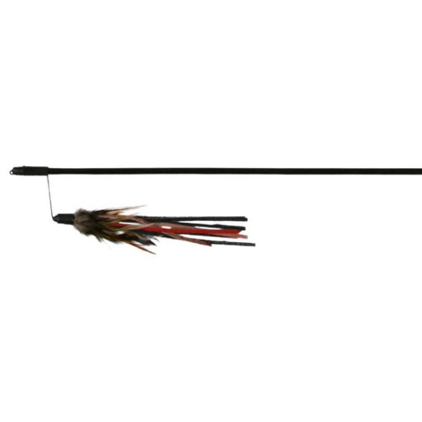 Canne à pêche bandes en cuir/plumes 50cm