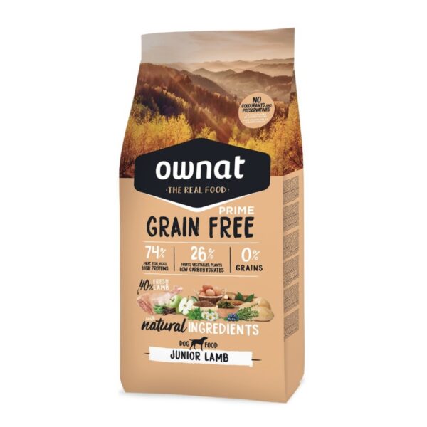 OWNAT chien Prime grain free Junior lamb 12kg