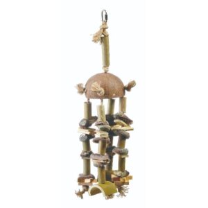 Jouet perroquet tour en bamboo 20cm