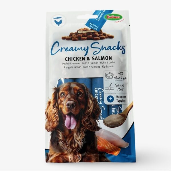 Creamy snacks chien - poulet et saumon - 4 x 60g