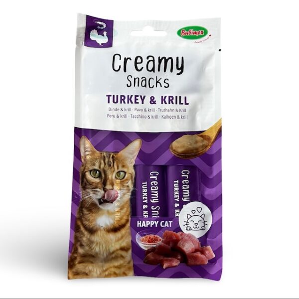 Creamy snacks chat - dinde et krill - 4 x 60g