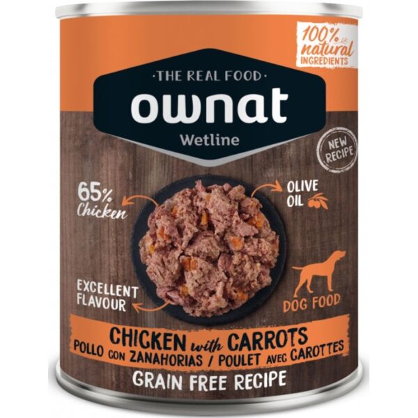 OWNAT Wetline chien Poulet et Carottes 395g
