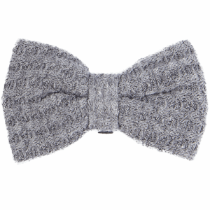 Noeud papillon Iona pour collier gris 9x5cm