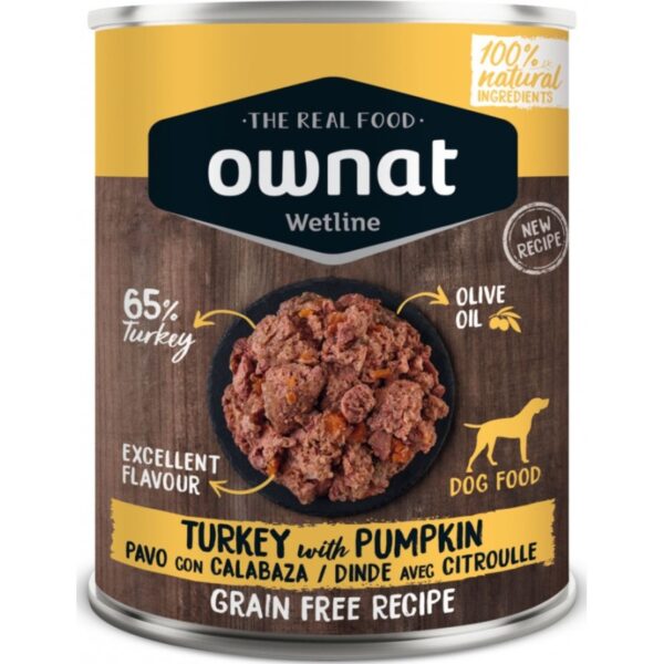 OWNAT Wetline chien Dinde et Citrouille 395g