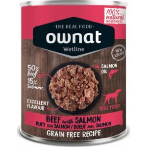 OWNAT Wetline chien Boeuf et Saumon 395g