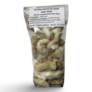 Petites pattes de lapin avec poils 100g