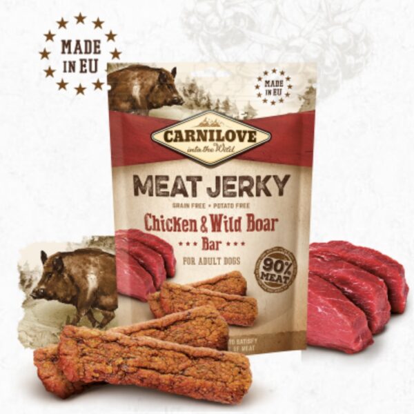 CARNILOVE chien meat Jerky Poulet et Sanglier 100g