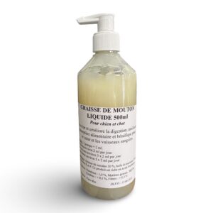 Graisse de mouton liquide 500ml pour chien et chat