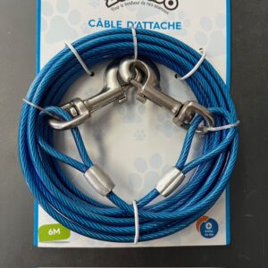Cable d'attache gainé 6m bleu