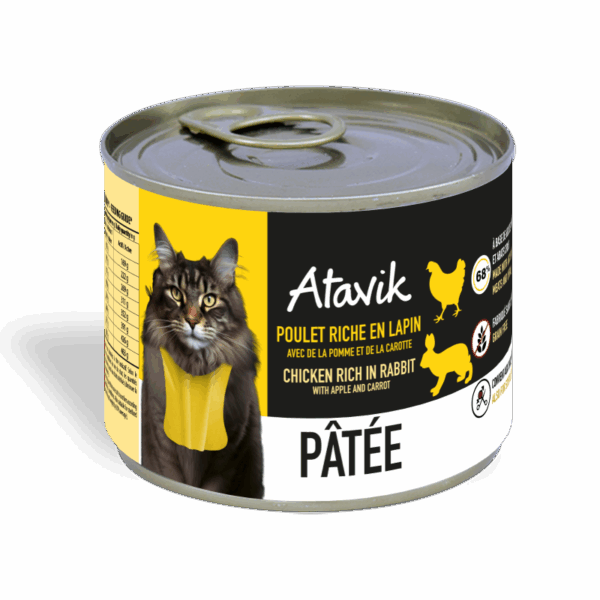 Pâtée pour chat Atavik Poulet lapin200g