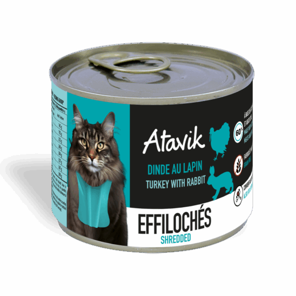 Effilochés pour chat Atavik Dinde lapin 200g