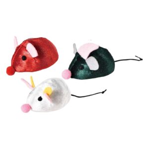 Peluche pour chat : souris à paillette 9 x 5 cm
