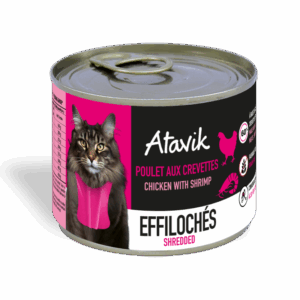 Effilochés pour chat Atavik Poulet crevettes 200g