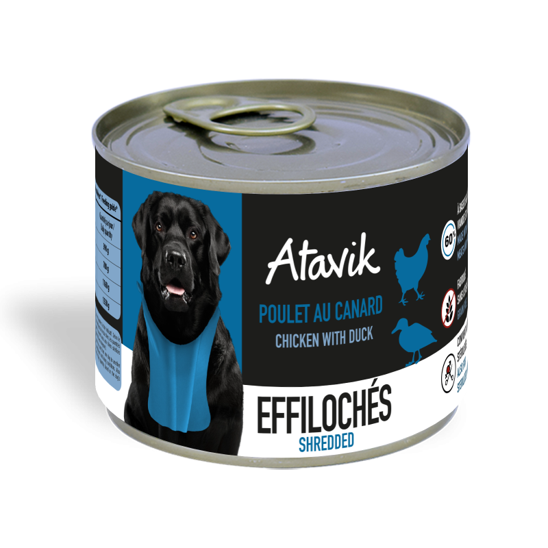 Effilochés pour chien Atavik Poulet au canard 200g
