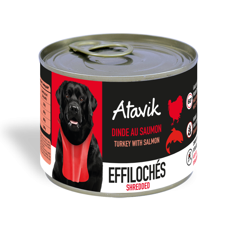 Effilochés pour chien Atavik Dinde au saumon 200g